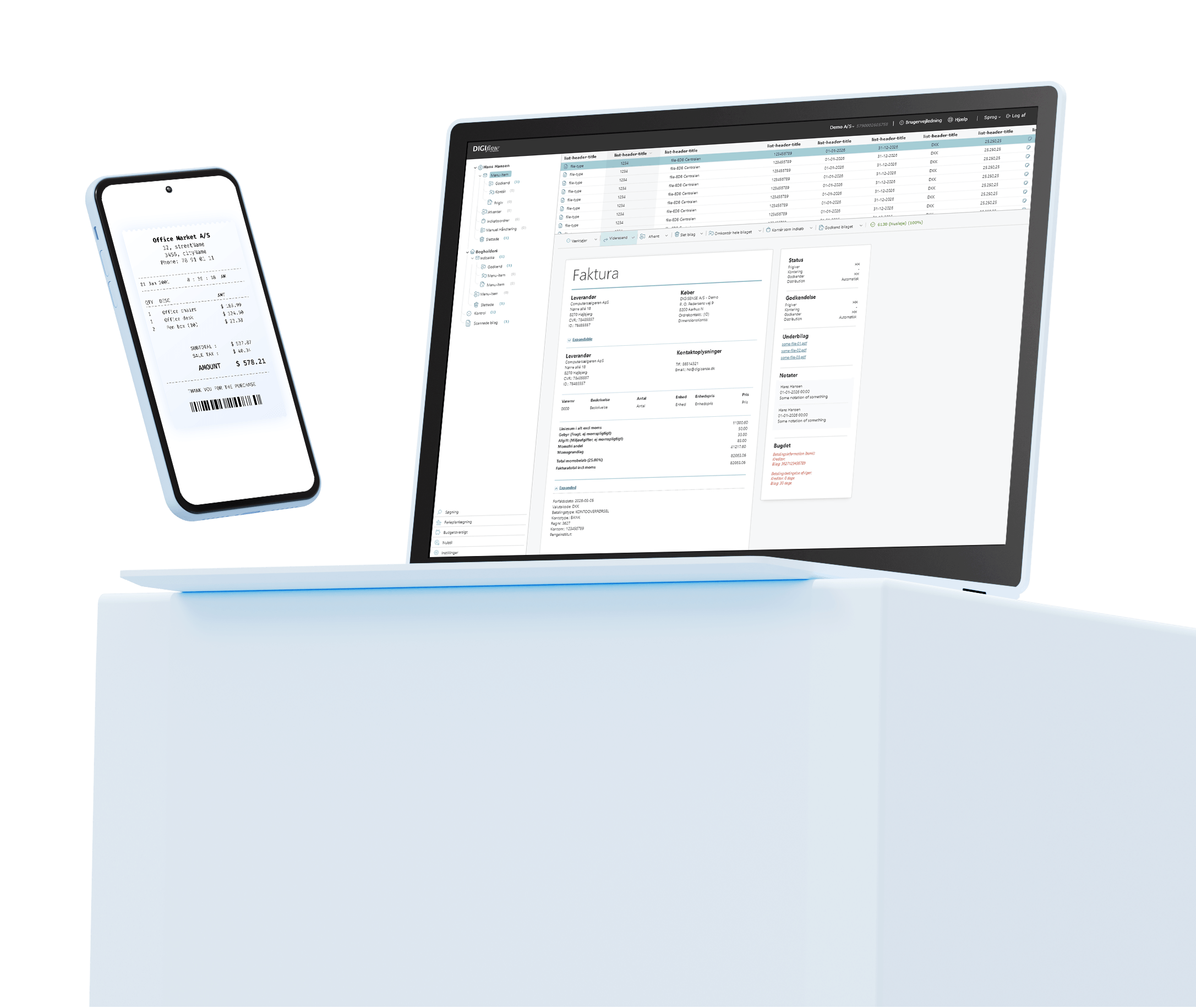 Digiflow mockup til Business Central