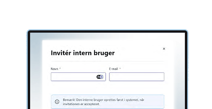 Inviter en intern bruger