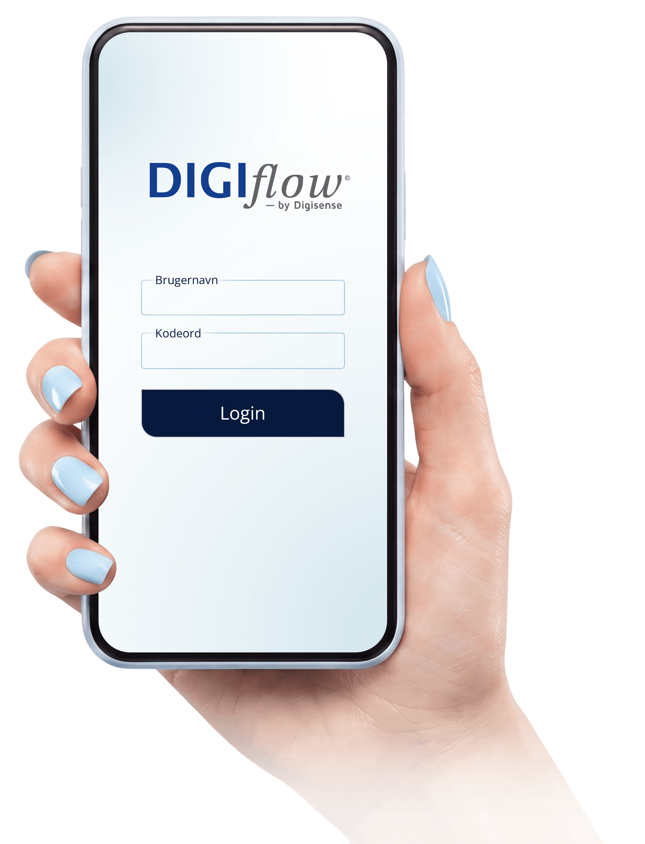 Digiflow-appen på en mobil, hvor et indgående bilag godkendes